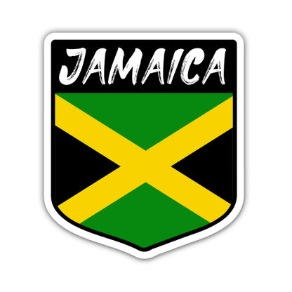 Jamaica Flag Shield Sticker