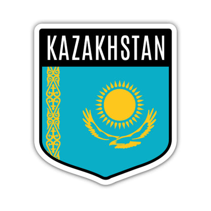 Kazakhstan Flag Shield Sticker
