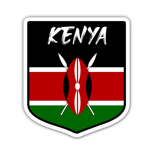 Kenya Flag Shield Sticker