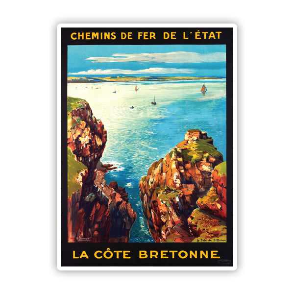 La Cote Bretonne France Vintage Travel Sticker