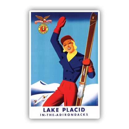 Lake Placid Adirondacks Vintage Travel Sticker