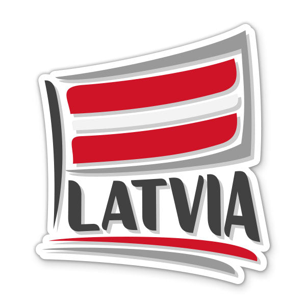 Latvia Travel with Flag Sticker