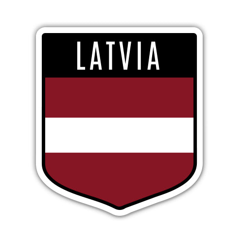 Latvia Flag Shield Sticker