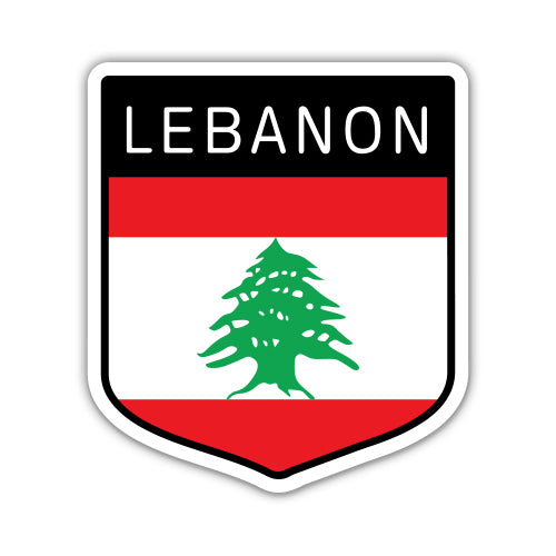 Lebanon Flag Shield Sticker
