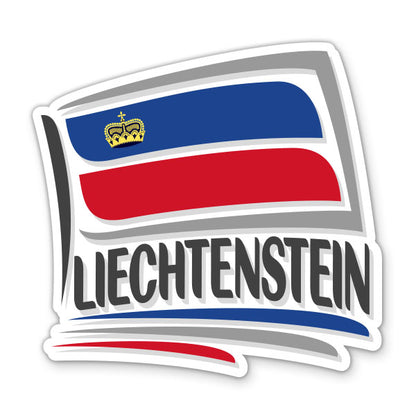 Liechtenstein Travel with Flag Sticker