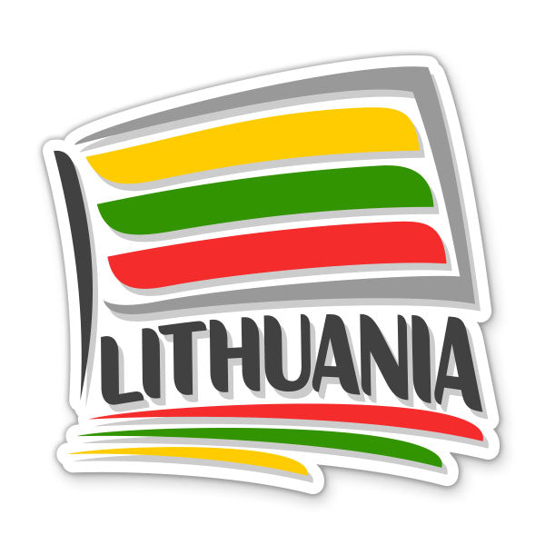 Lithuania Travel with Flag Sticker