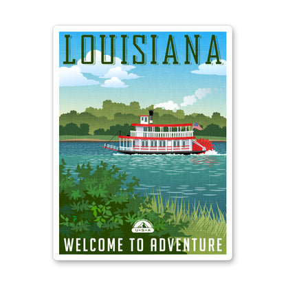 Louisiana Travel Poster Style Sticker
