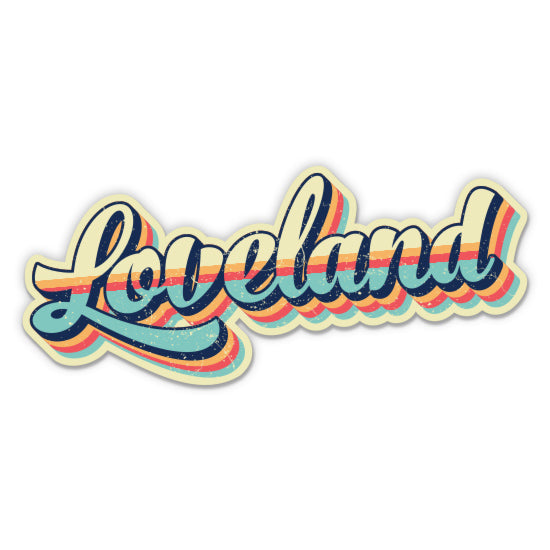 Loveland Colorado Retro Ski Style Sticker