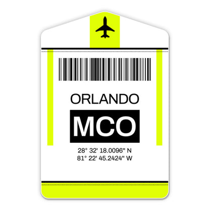 Orlando Airport Code MCO Luggage Tag Style Sticker