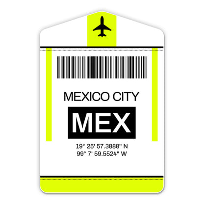 Mexico City Airport Code MEX Luggage Tag Style Sticker