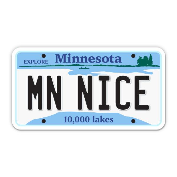 MN Nice Minnesota License Plate Style Sticker