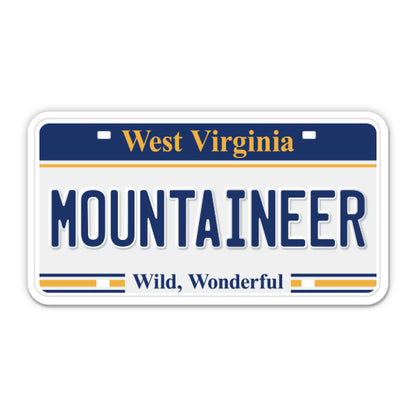 Mountaineer West Virginia License Plate Style Sticker