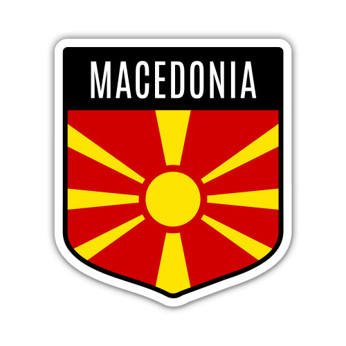 Macedonia Flag Shield Sticker