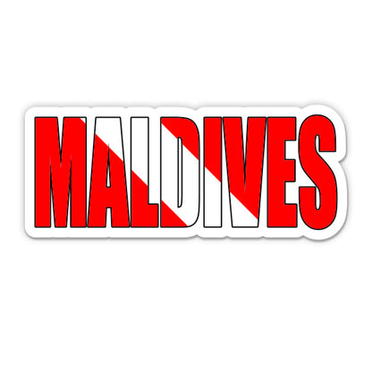 Maldives Scuba Diving Dive Flag Sticker