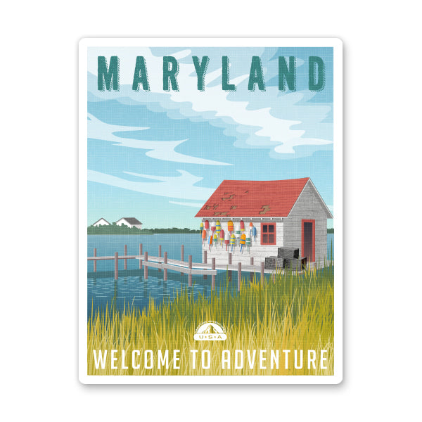 Maryland Travel Poster Style Sticker