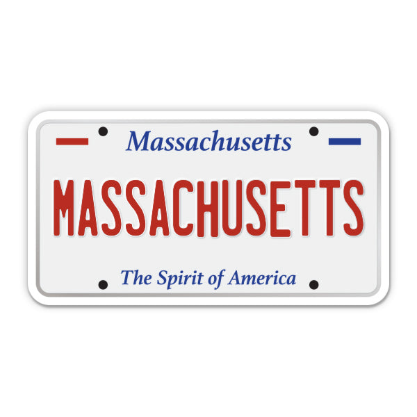 Massachusetts License Plate Style Sticker