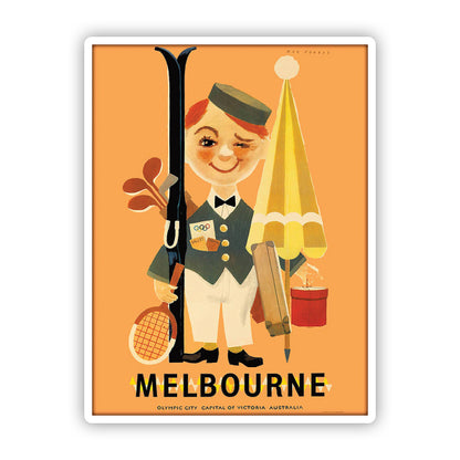 Melbourne Australia Vintage Travel Sticker