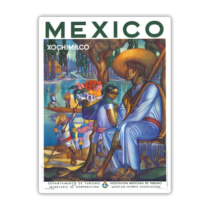 Mexico Xochimilco Vintage Travel Sticker