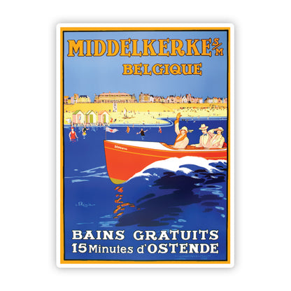 Middelkerke Belgium Vintage Travel Sticker