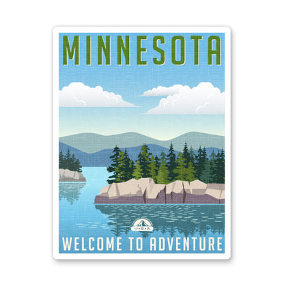 Minnesota Travel Poster Style Sticker