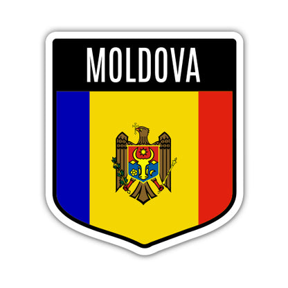 Moldova Flag Shield Sticker