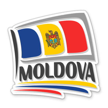 Moldova Travel with Flag Sticker