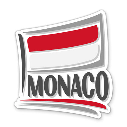 Monaco Travel with Flag Sticker