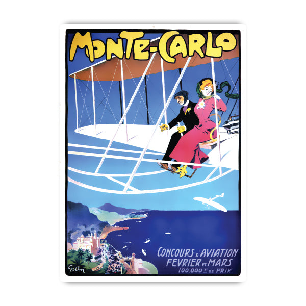 Monte Carlo Vintage Travel Sticker
