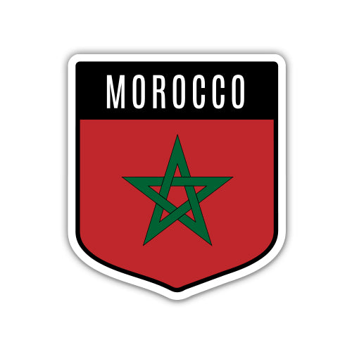 Morocco Flag Shield Sticker