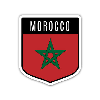 Morocco Flag Shield Sticker