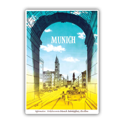 Munich Germany Vintage Travel Sticker
