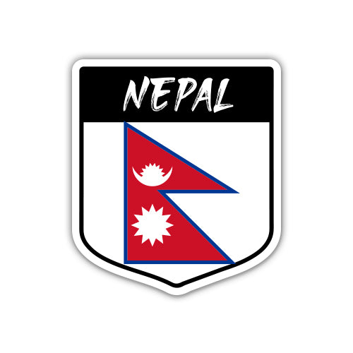 Nepal Flag Shield Sticker