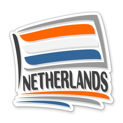 Netherlands Travel with Flag Sticker