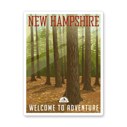 New Hampshire Travel Poster Style Sticker