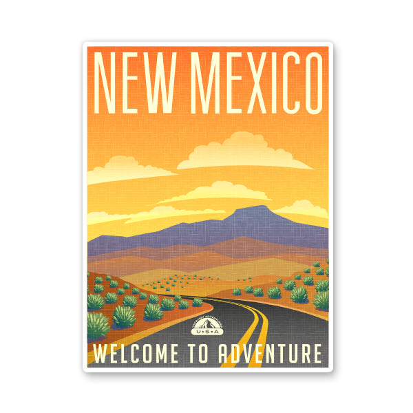 New Mexico Travel Poster Style Sticker