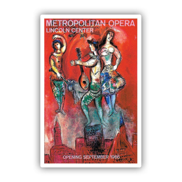 New York City Metropolitan Opera Vintage Travel Sticker