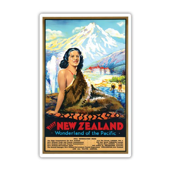 New Zealand Vintage Travel Sticker