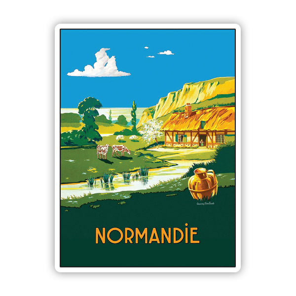Normandie France Vintage Travel Sticker