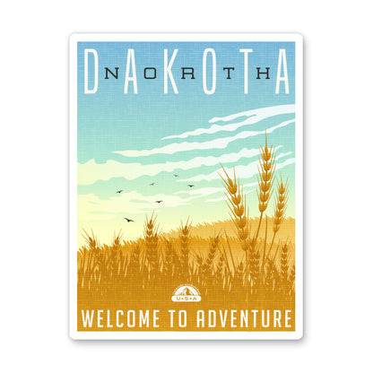 North Dakota Travel Poster Style Sticker