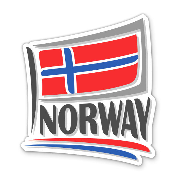 Norway Travel with Flag Sticker