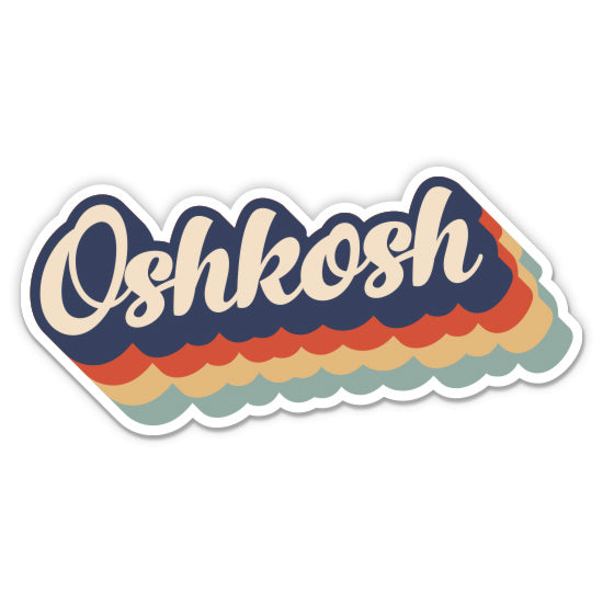 Oshkosh Wisconsin Retro Sticker