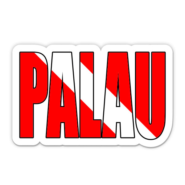 Palau Scuba Diving Dive Flag Sticker