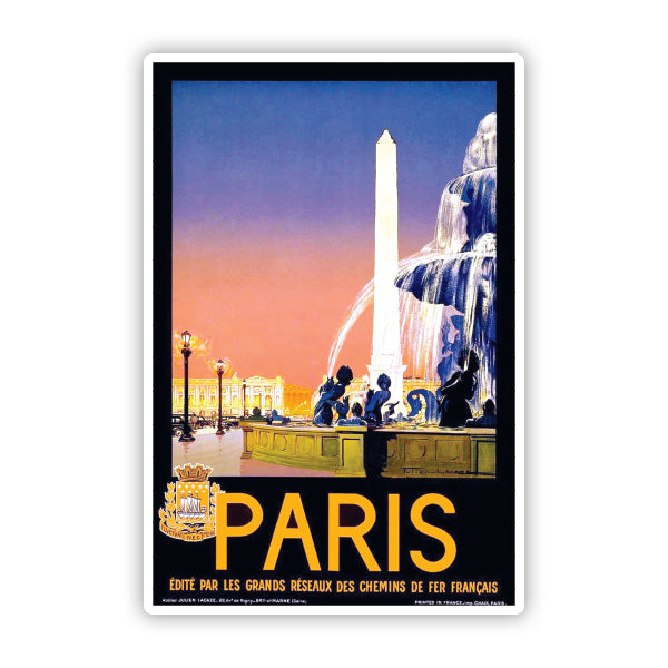 Paris France Vintage Travel Sticker