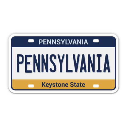Pennsylvania License Plate Style Sticker