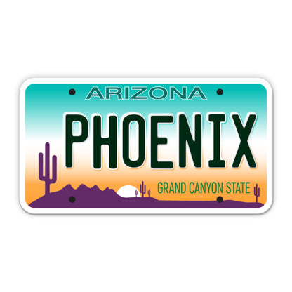 Phoenix Arizona License Plate Style Sticker