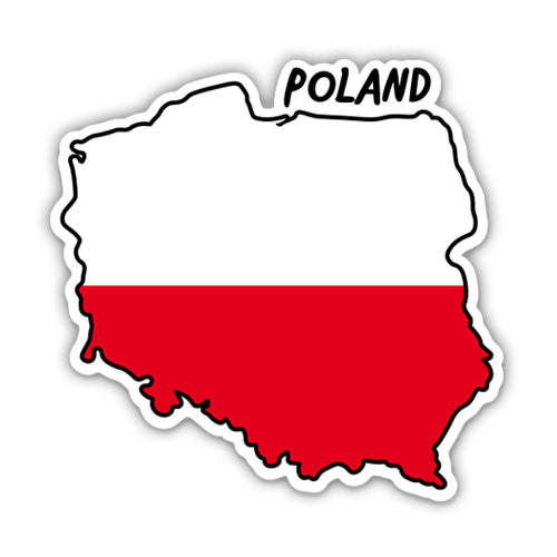 Poland Map with Flag Sticker