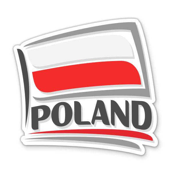 Poland Travel with Flag Sticker