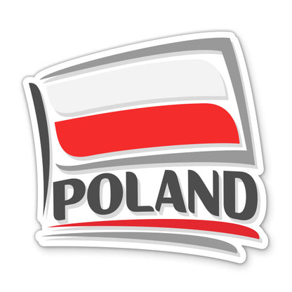 Poland Travel with Flag Sticker