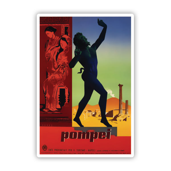 Pompeii Italy Vintage Travel Sticker