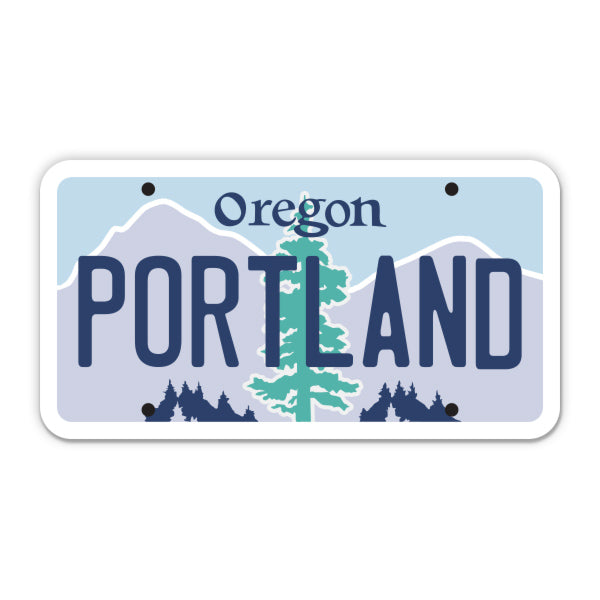Portland Oregon License Plate Style Sticker